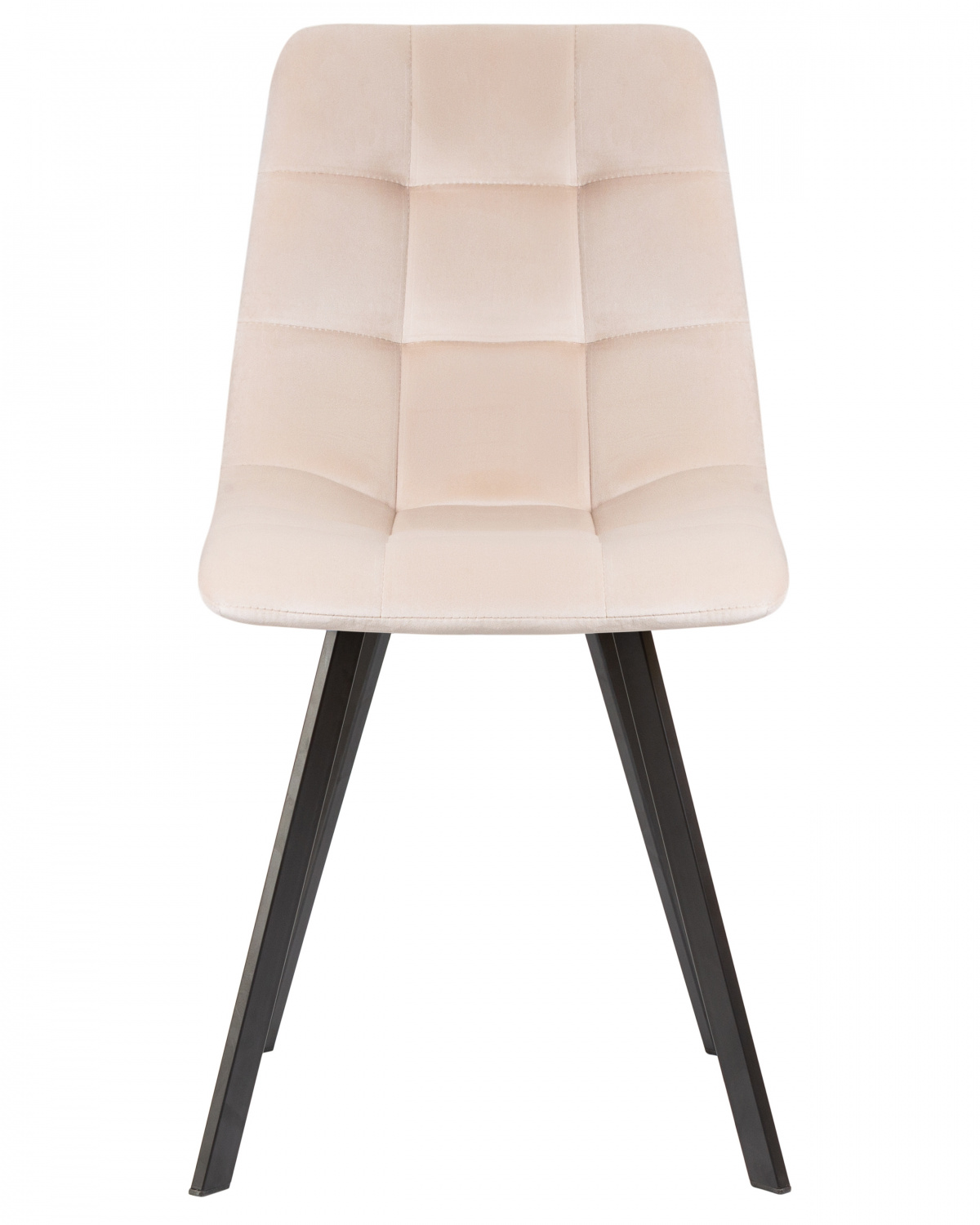 Стул обеденный DOBRIN ALEX SQUARE, черные матовые ножки, кремовый велюр (V108-113)