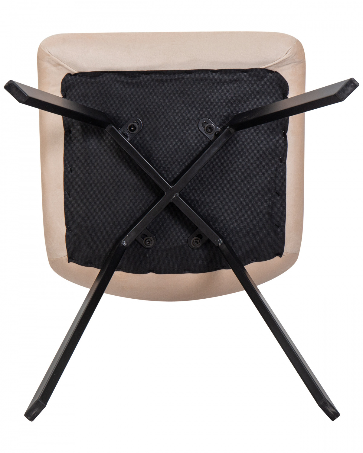 Стул обеденный DOBRIN ALEX SQUARE, черные матовые ножки, кремовый велюр (V108-113)