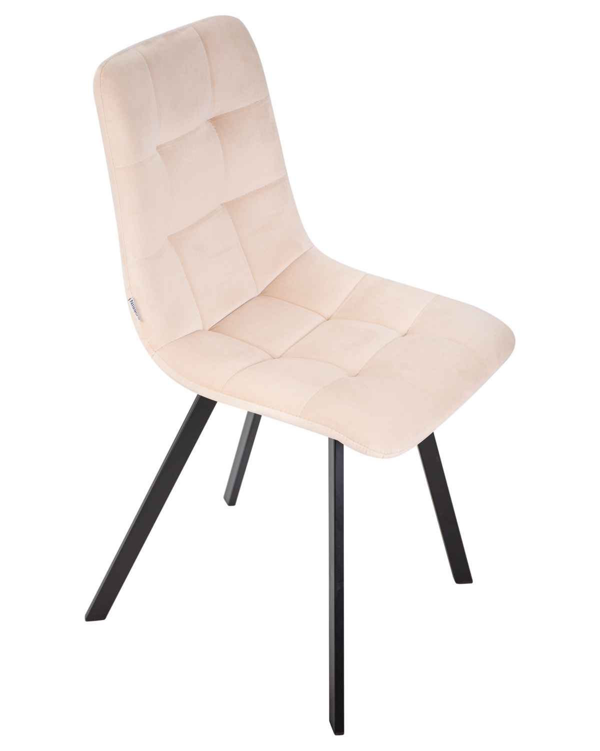 Стул обеденный DOBRIN ALEX SQUARE, черные матовые ножки, кремовый велюр (V108-113)