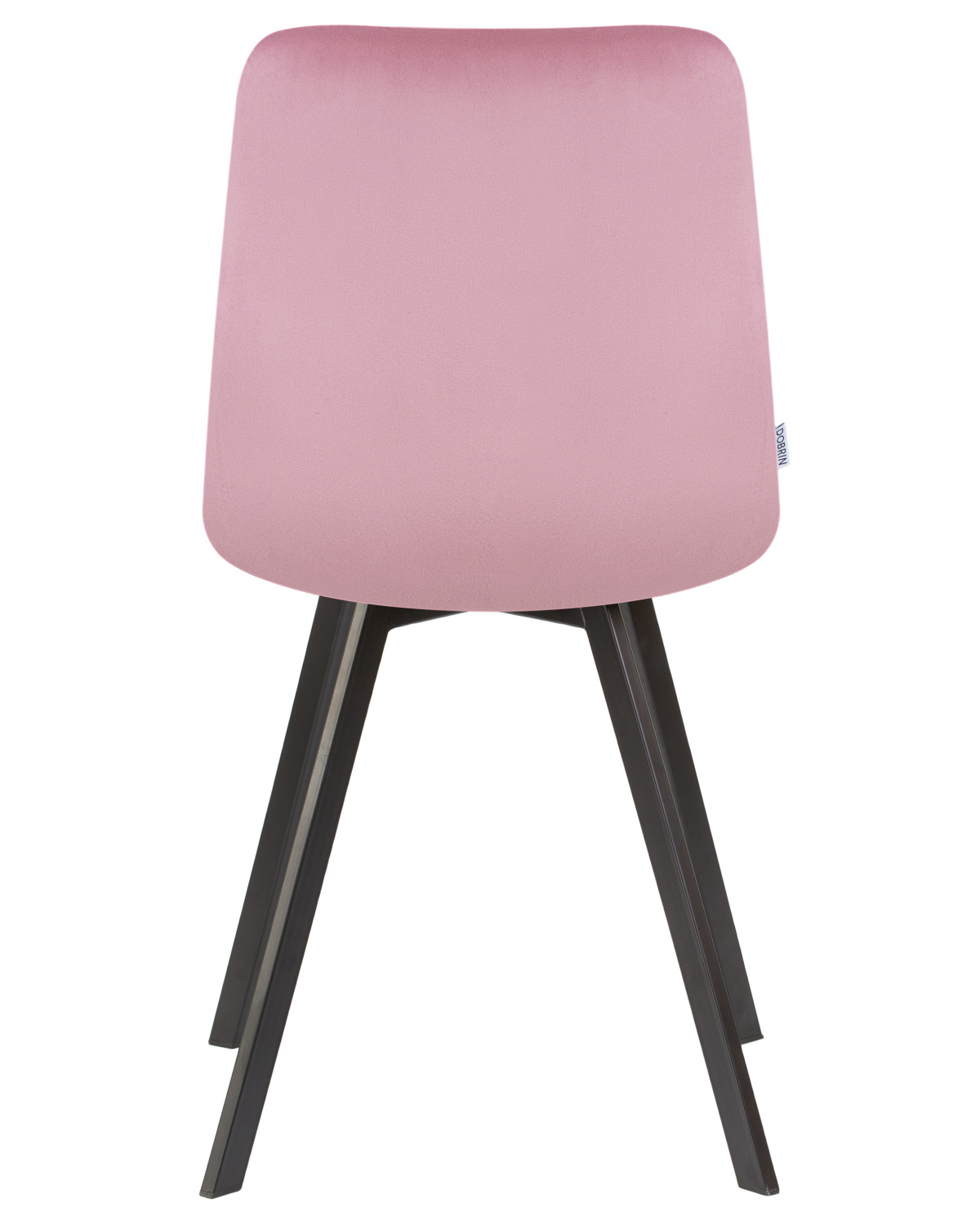 Стул обеденный DOBRIN ALEX SQUARE, черные матовые ножки, розовый велюр (V108-15)