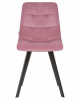 Стул обеденный DOBRIN ALEX SQUARE, черные матовые ножки, розовый велюр (V108-15)