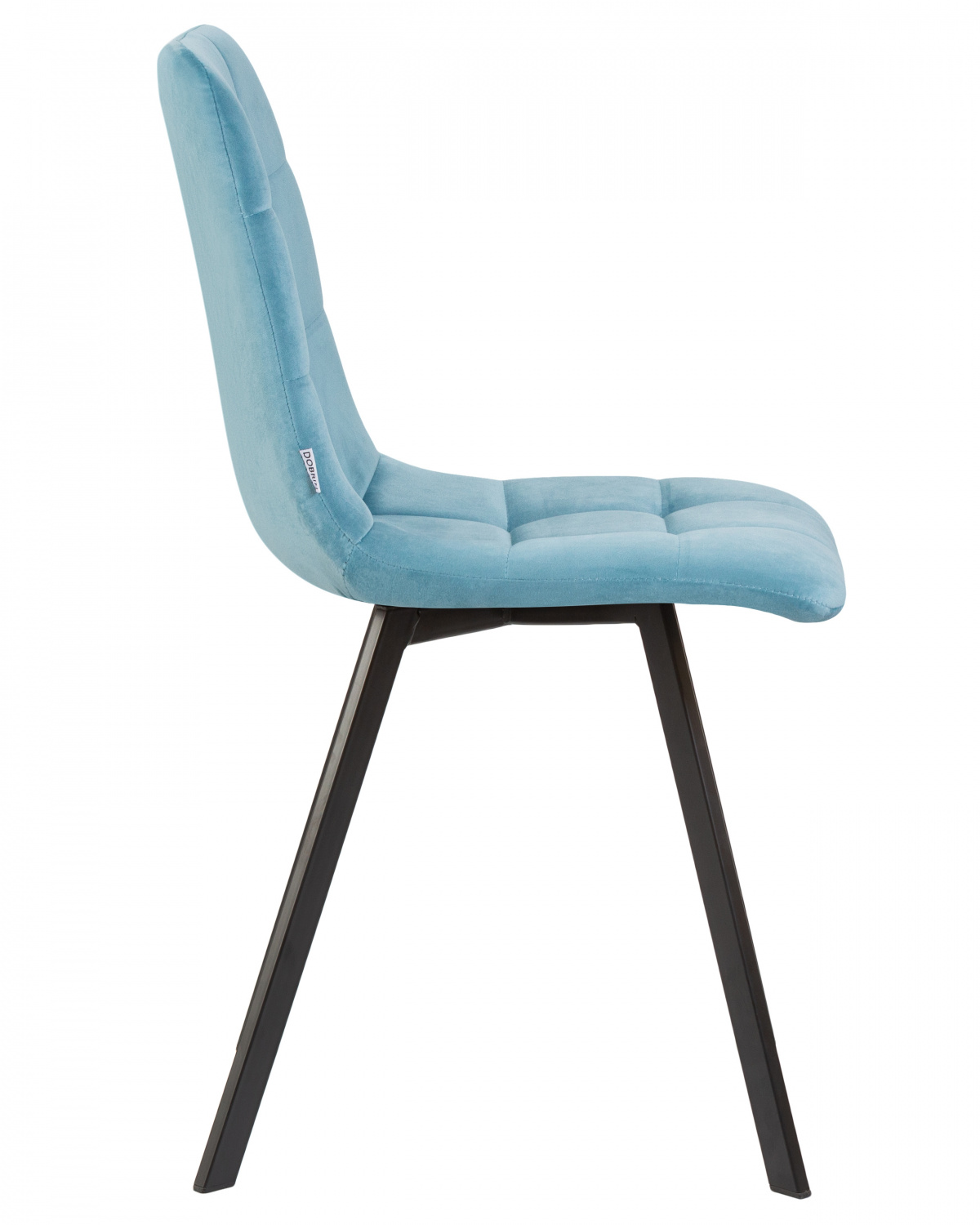 Стул обеденный DOBRIN ALEX SQUARE, черные матовые ножки, морской волны велюр (V108-57)