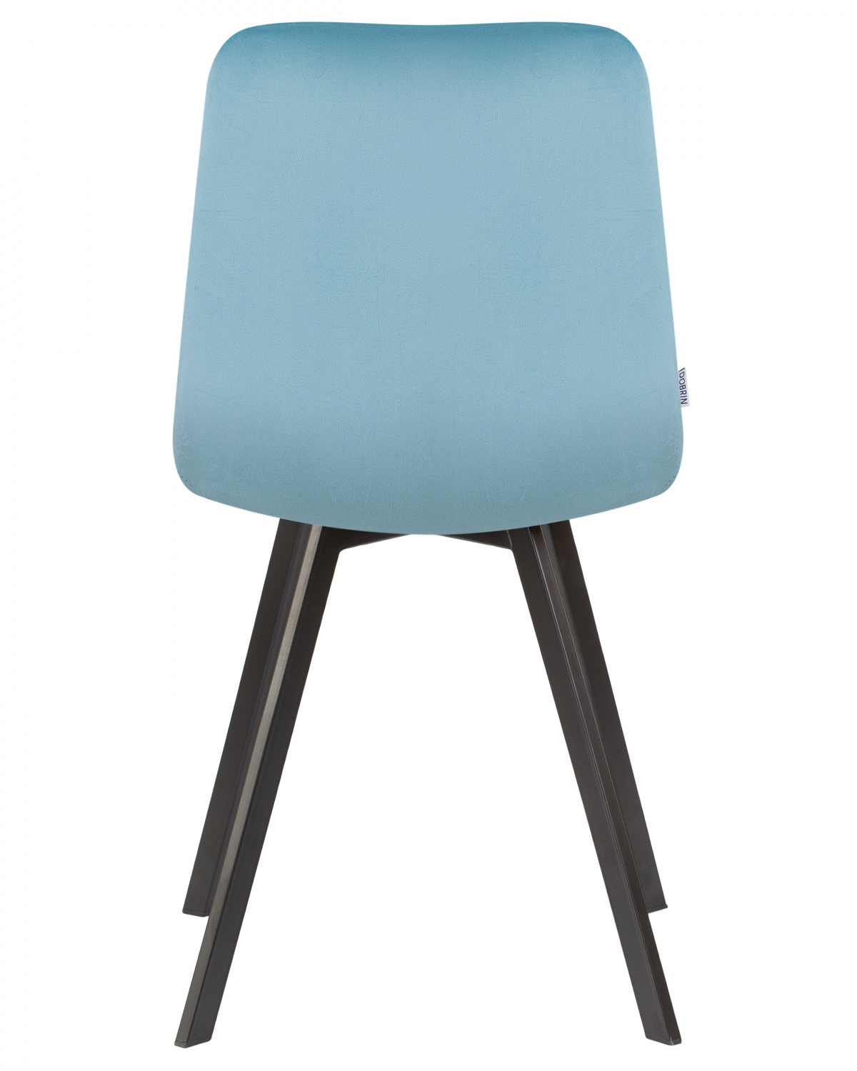 Стул обеденный DOBRIN ALEX SQUARE, черные матовые ножки, морской волны велюр (V108-57)