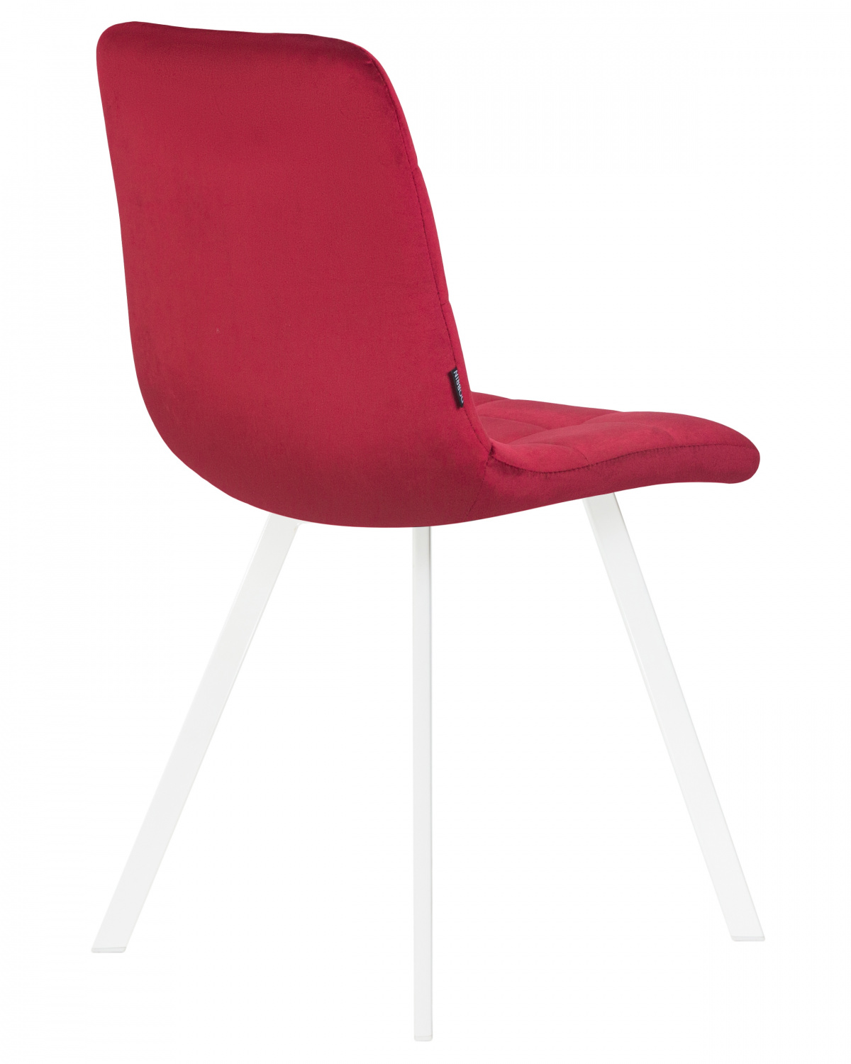 Стул обеденный DOBRIN ALEX SQUARE, белые ножки, бордовый велюр (V108-85)