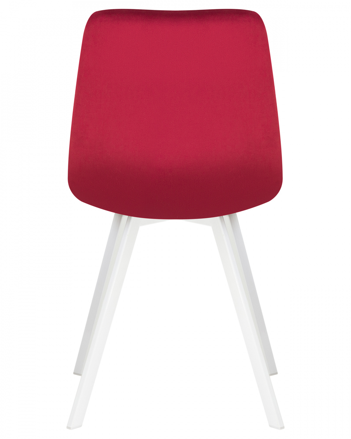 Стул обеденный DOBRIN ALEX SQUARE, белые ножки, бордовый велюр (V108-85)