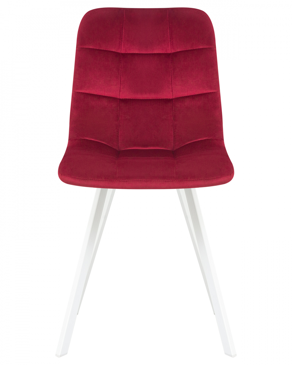 Стул обеденный DOBRIN ALEX SQUARE, белые ножки, бордовый велюр (V108-85)