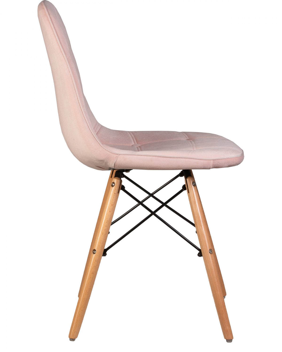 Стул обеденный DOBRIN BENNET, ножки светлый бук, пудрово-розовый велюр (HLR-39)