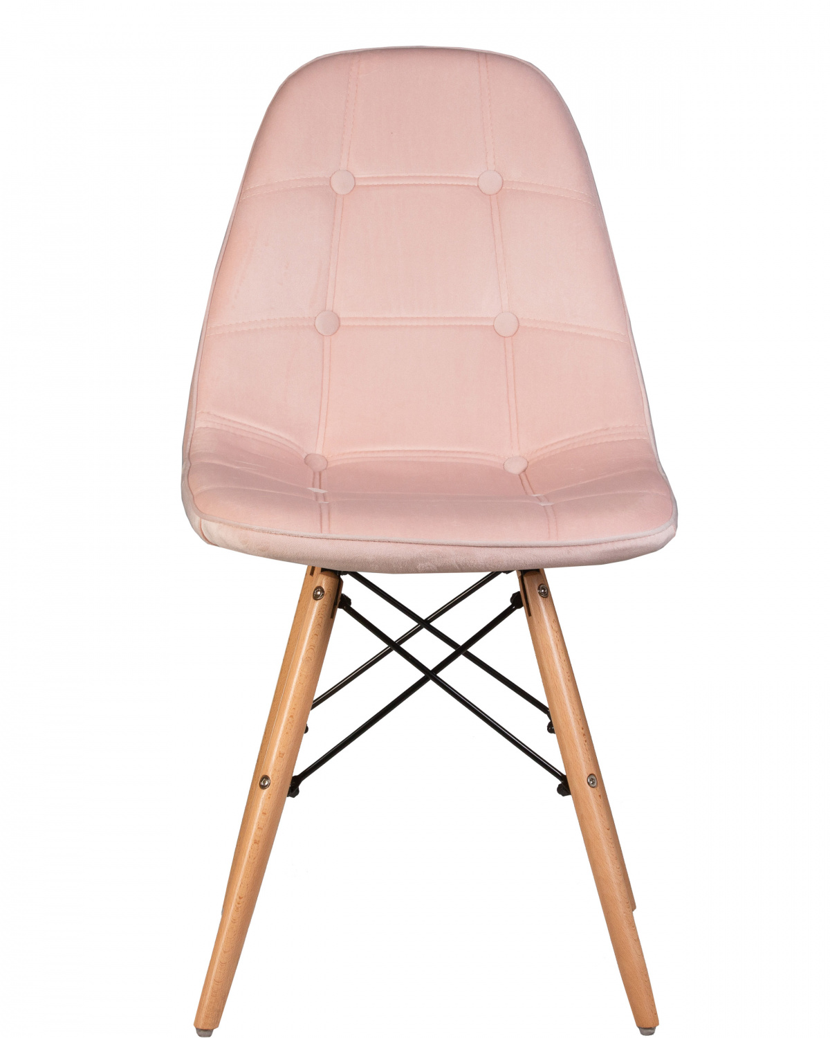 Стул обеденный DOBRIN BENNET, ножки светлый бук, пудрово-розовый велюр (HLR-39)