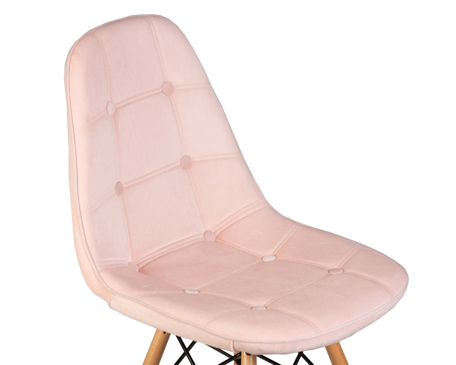 Стул обеденный DOBRIN BENNET, ножки светлый бук, пудрово-розовый велюр (HLR-39)