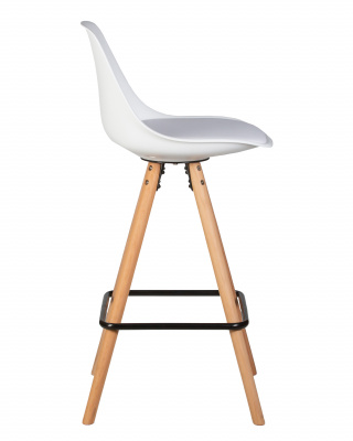 Стул полубарный DOBRIN RONNI, ножки светлый бук, белый (ZL-W-02)