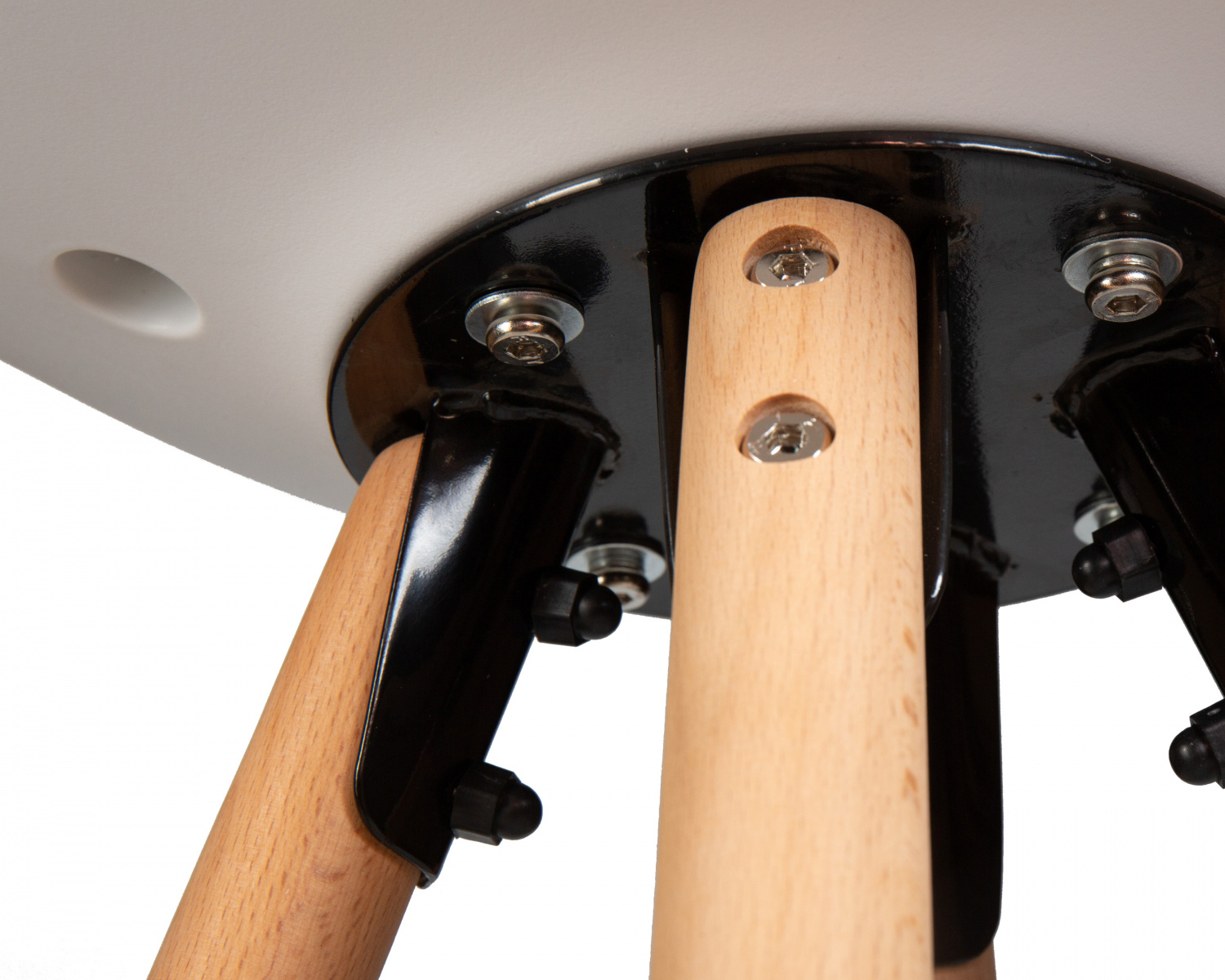 Стул полубарный DOBRIN RONNI, ножки светлый бук, белый (ZL-W-02)