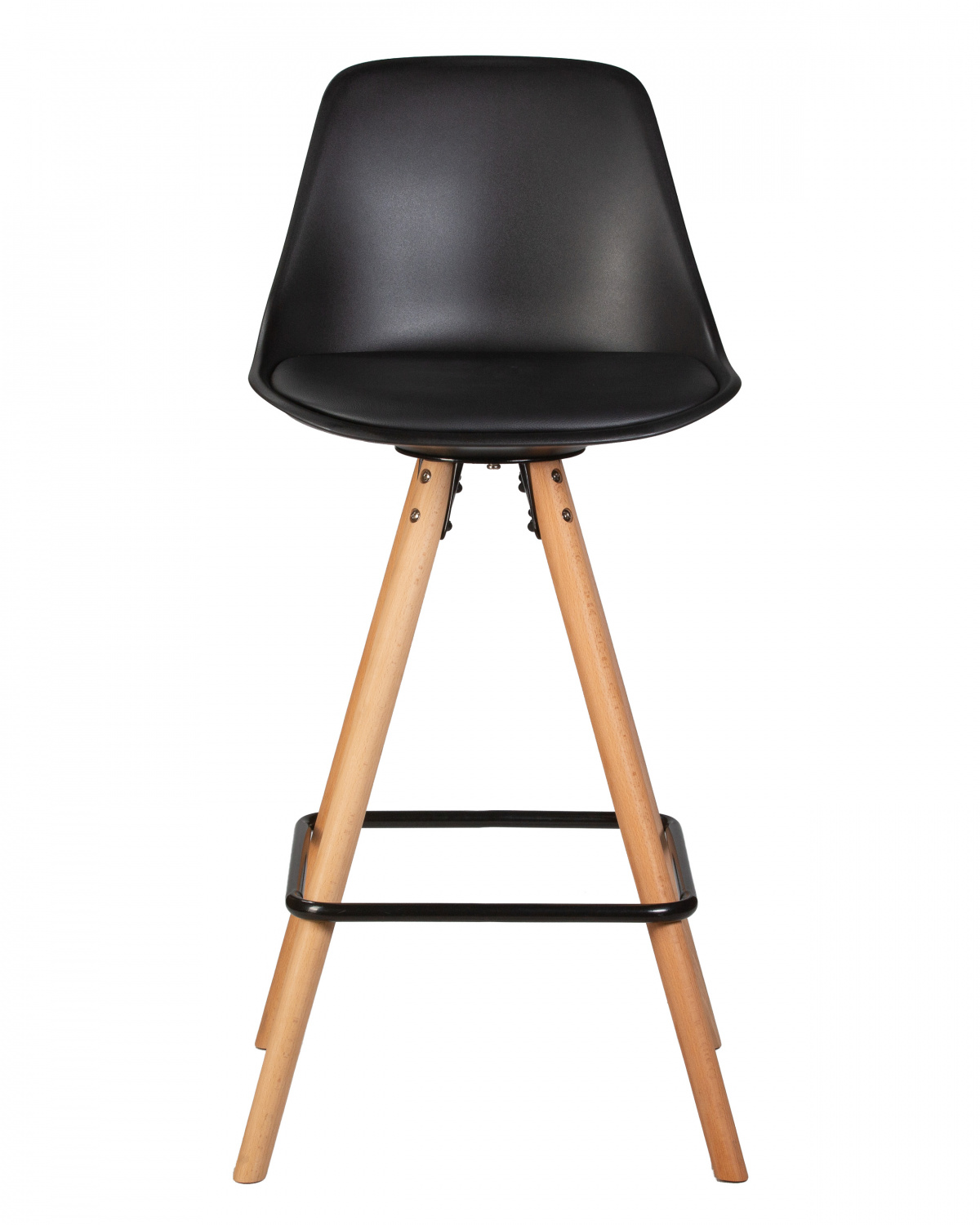 Стул полубарный DOBRIN RONNI, ножки светлый бук, черный (B-03)