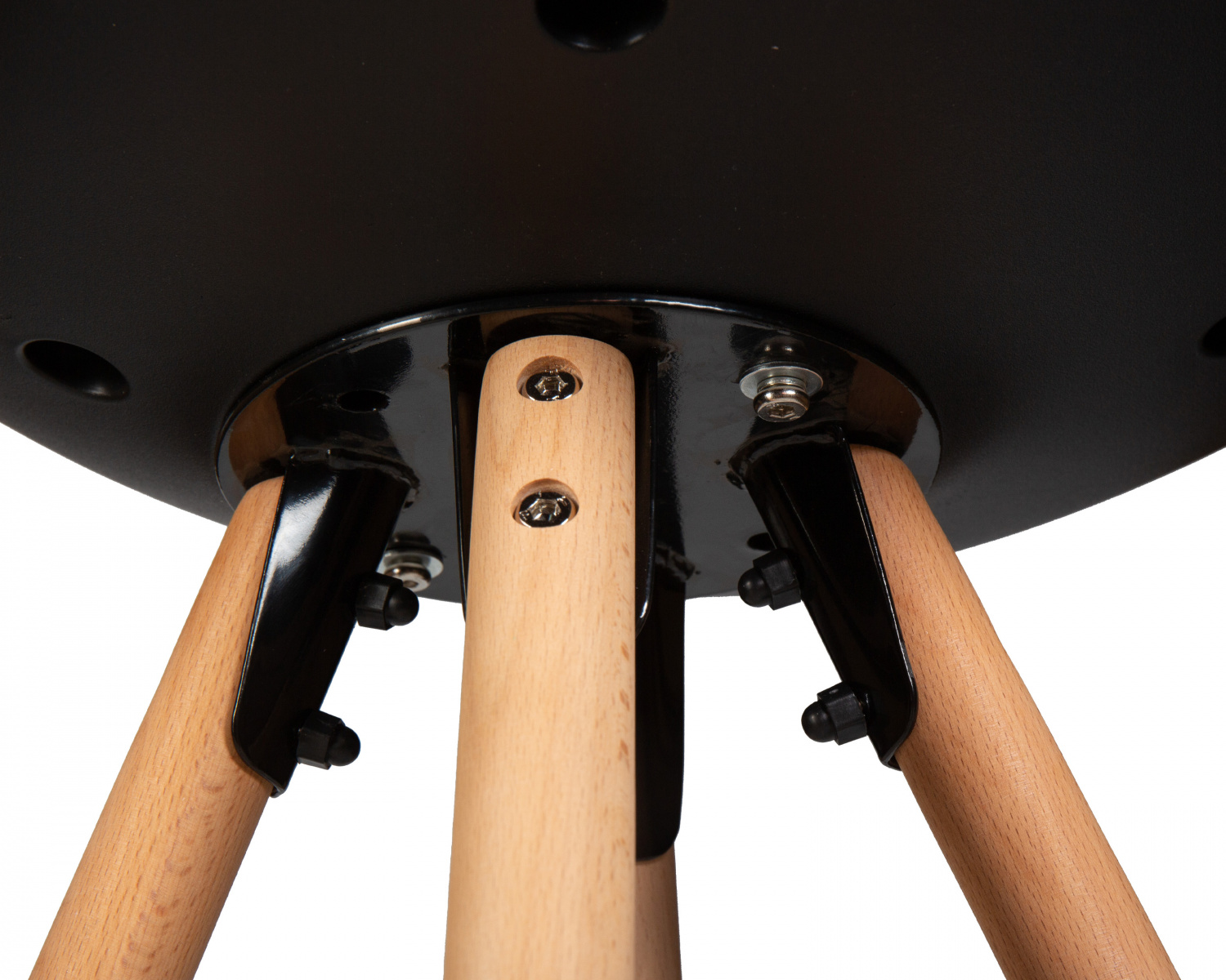 Стул полубарный DOBRIN RONNI, ножки светлый бук, черный (B-03)