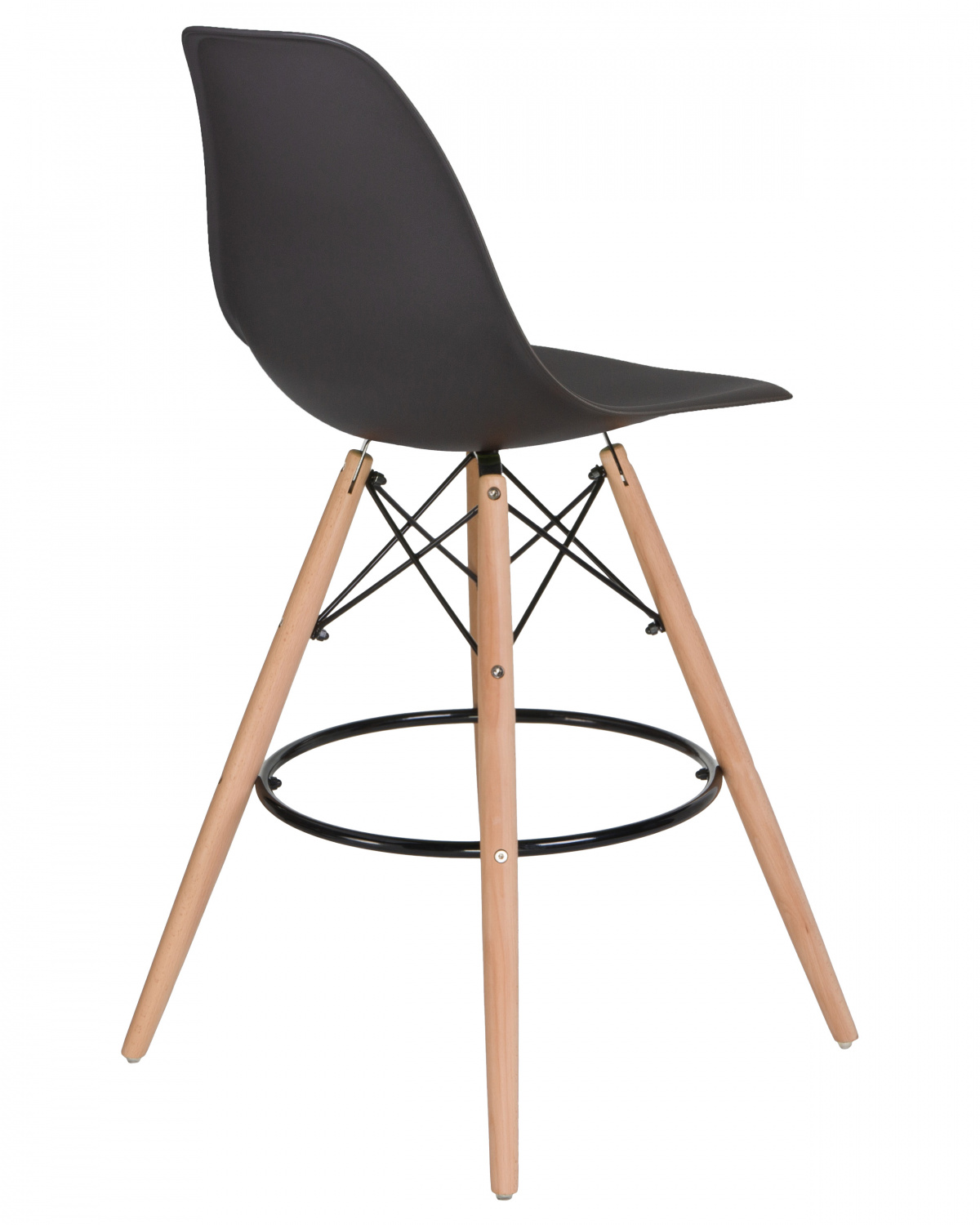 Стул барный DOBRIN DSW BAR, ножки светлый бук, цвет тёмно-серый (GR-04)