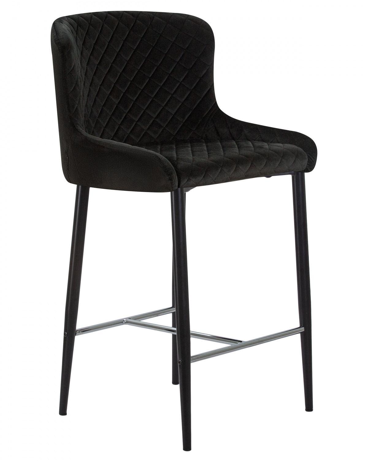 Стул полубарный DOBRIN CHRISTIAN'65, черные ножки, черный велюр (V108-77)