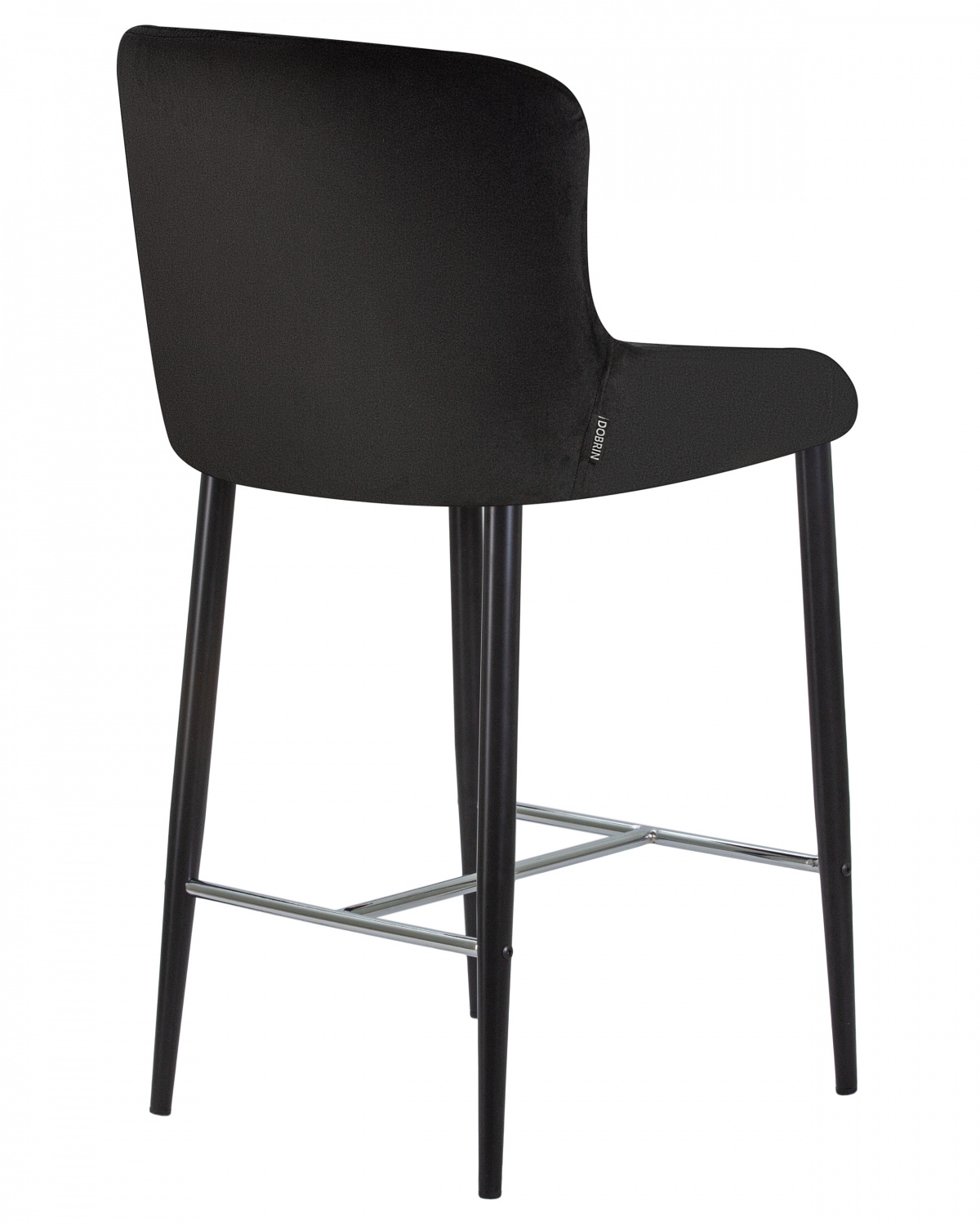 Стул полубарный DOBRIN CHRISTIAN'65, черные ножки, черный велюр (V108-77)