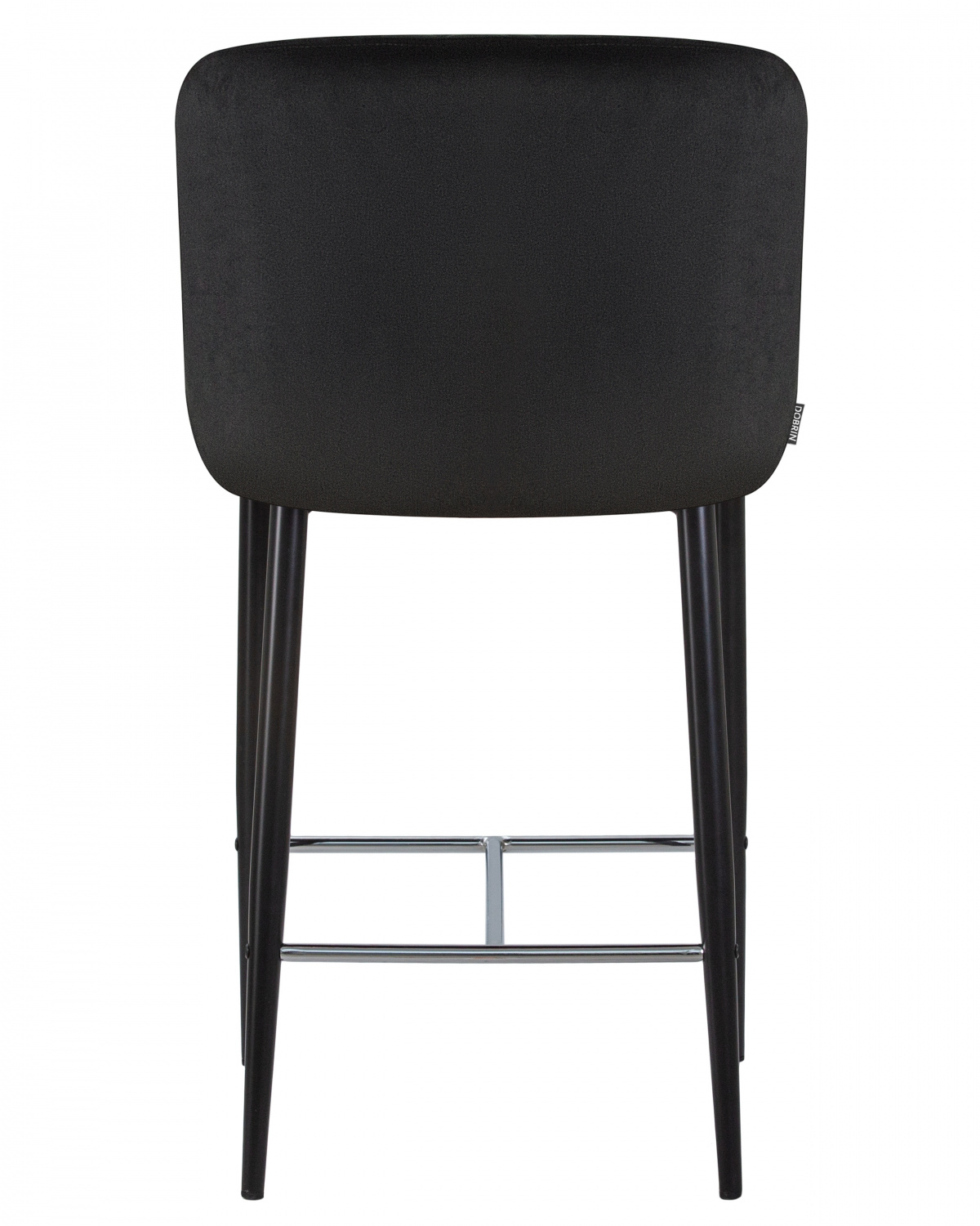Стул полубарный DOBRIN CHRISTIAN'65, черные ножки, черный велюр (V108-77)