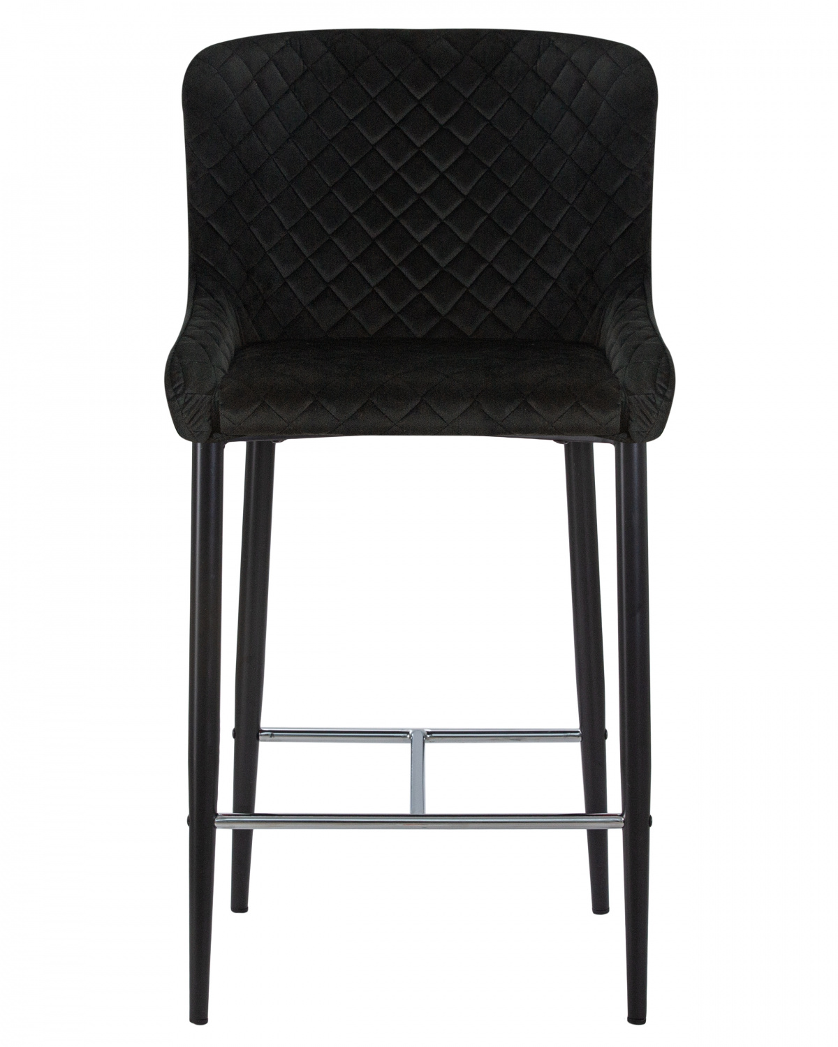 Стул полубарный DOBRIN CHRISTIAN'65, черные ножки, черный велюр (V108-77)