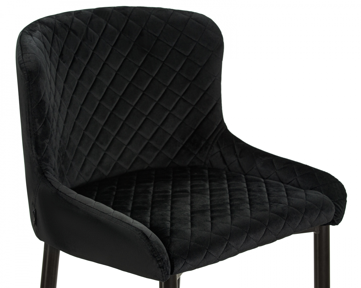 Стул полубарный DOBRIN CHRISTIAN'65, черные ножки, черный велюр (V108-77)