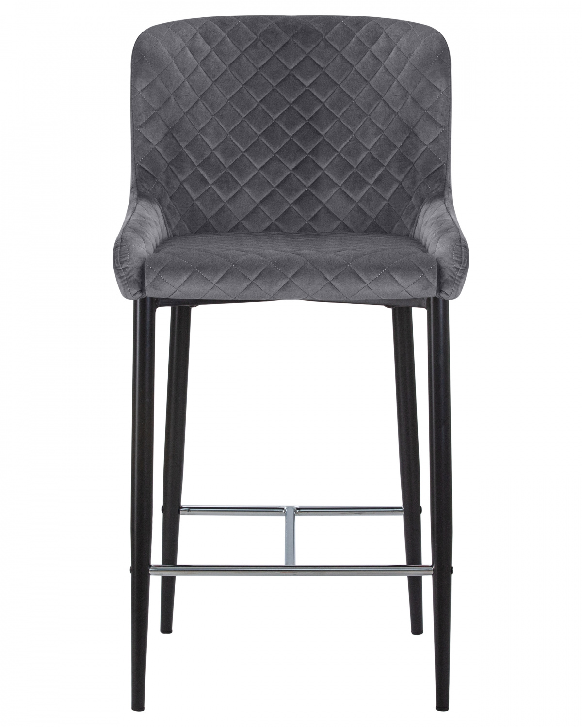 Стул полубарный DOBRIN CHRISTIAN'65, черные ножки, темно-серый велюр (V108-91)