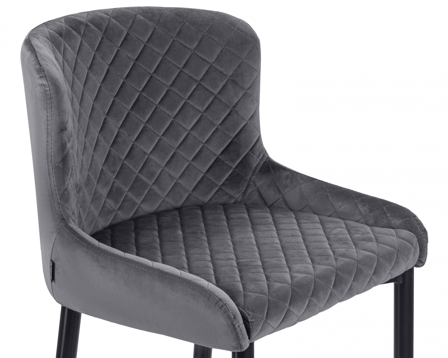 Стул полубарный DOBRIN CHRISTIAN'65, черные ножки, темно-серый велюр (V108-91)