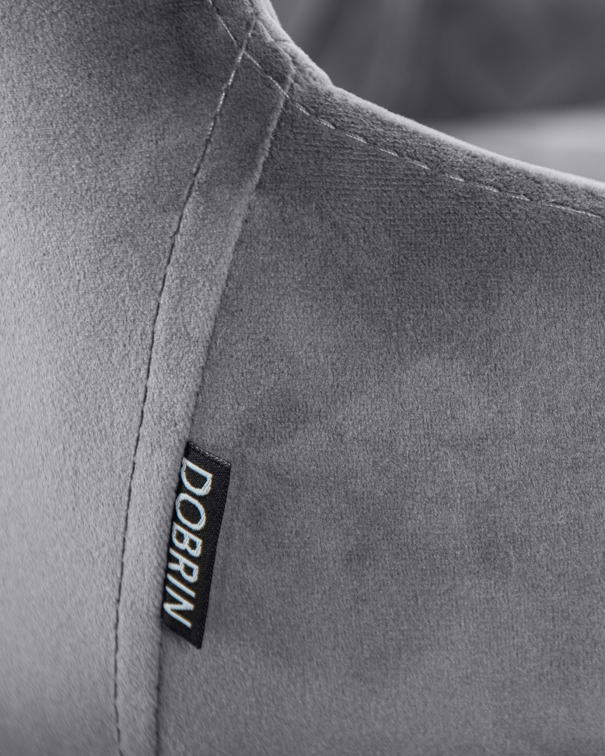 Стул полубарный DOBRIN CHRISTIAN'65, черные ножки, темно-серый велюр (V108-91)