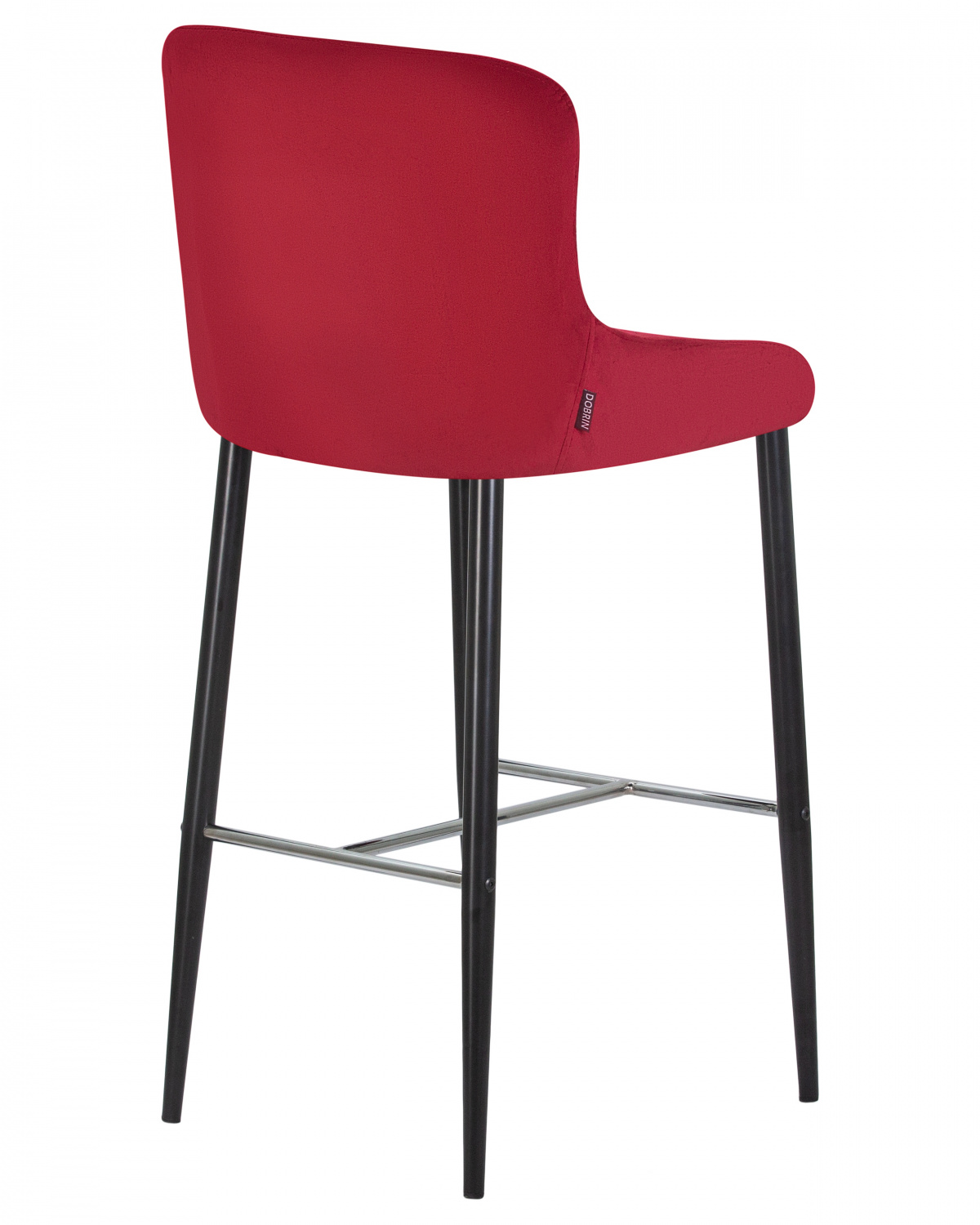 Стул барный DOBRIN CHRISTIAN'75, черные ножки, бордовый велюр (V108-85)