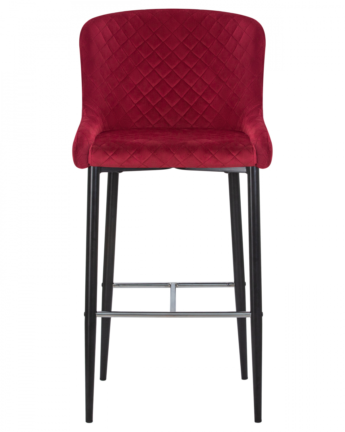 Стул барный DOBRIN CHRISTIAN'75, черные ножки, бордовый велюр (V108-85)