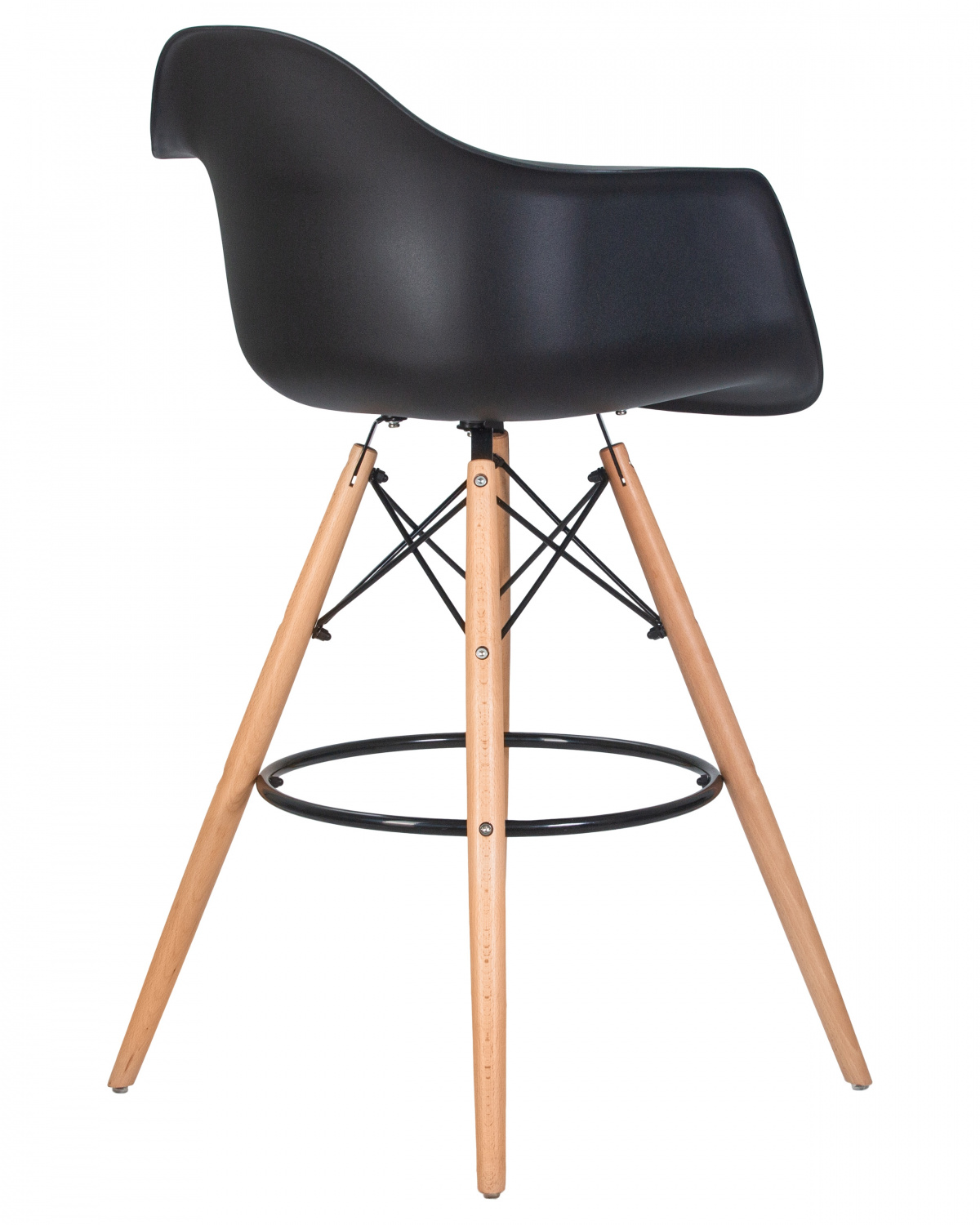 Стул барный DOBRIN DAW BAR, ножки светлый бук, цвет черный