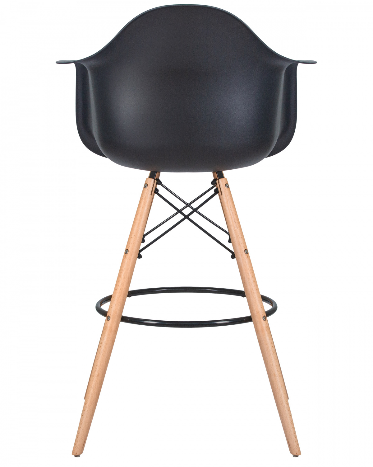 Стул барный DOBRIN DAW BAR, ножки светлый бук, цвет черный