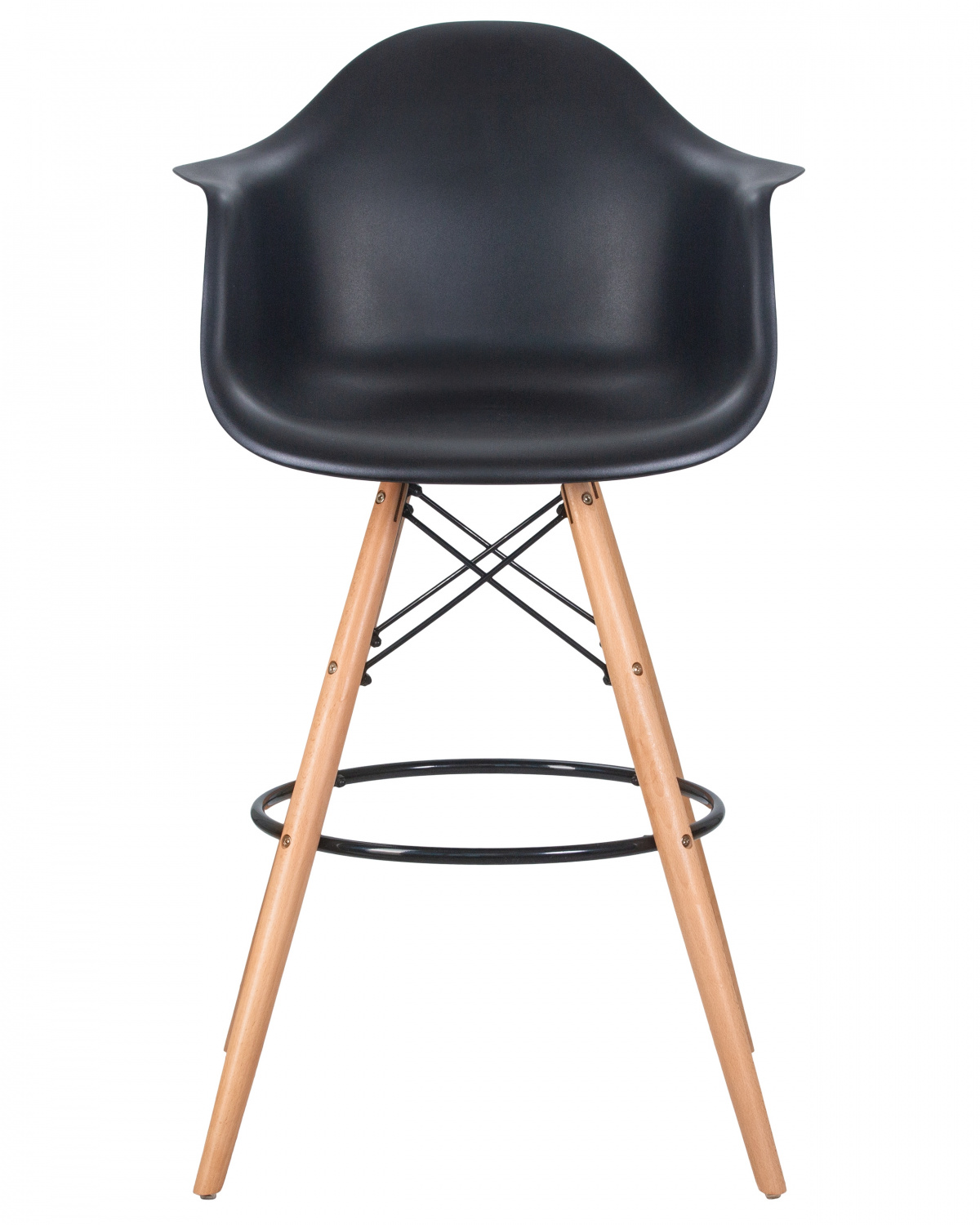 Стул барный DOBRIN DAW BAR, ножки светлый бук, цвет черный