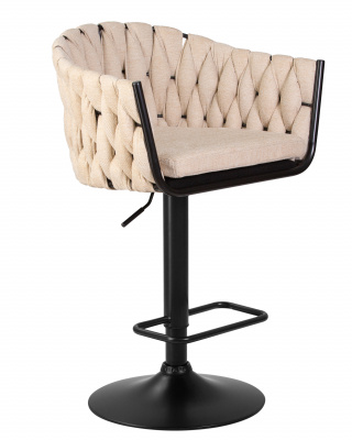 Стул барный DOBRIN LEON, бежевая ткань (LAR 275-1)