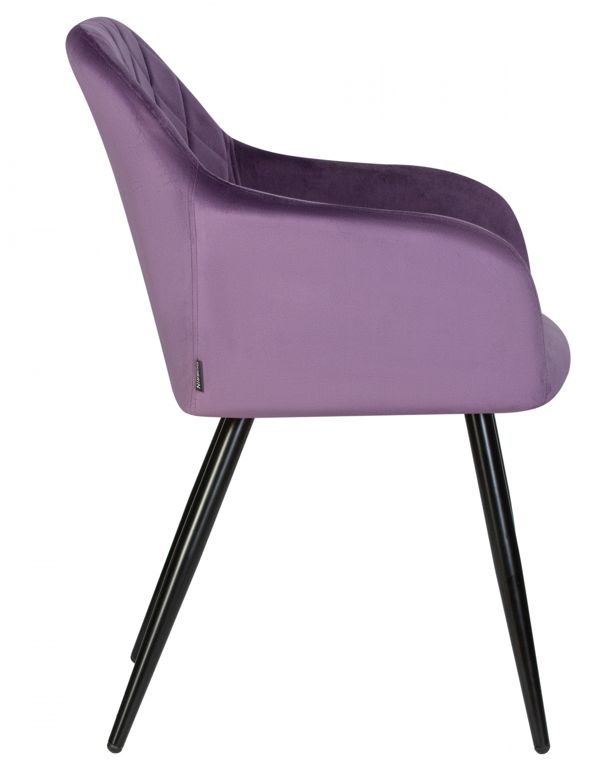 Стул обеденный DOBRIN ROBERT, черные матовые ножки, велюр V108-45 Темно-фиолетовый