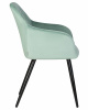 Стул обеденный DOBRIN ROBERT, черные матовые ножки, велюр V108-118 Мятный