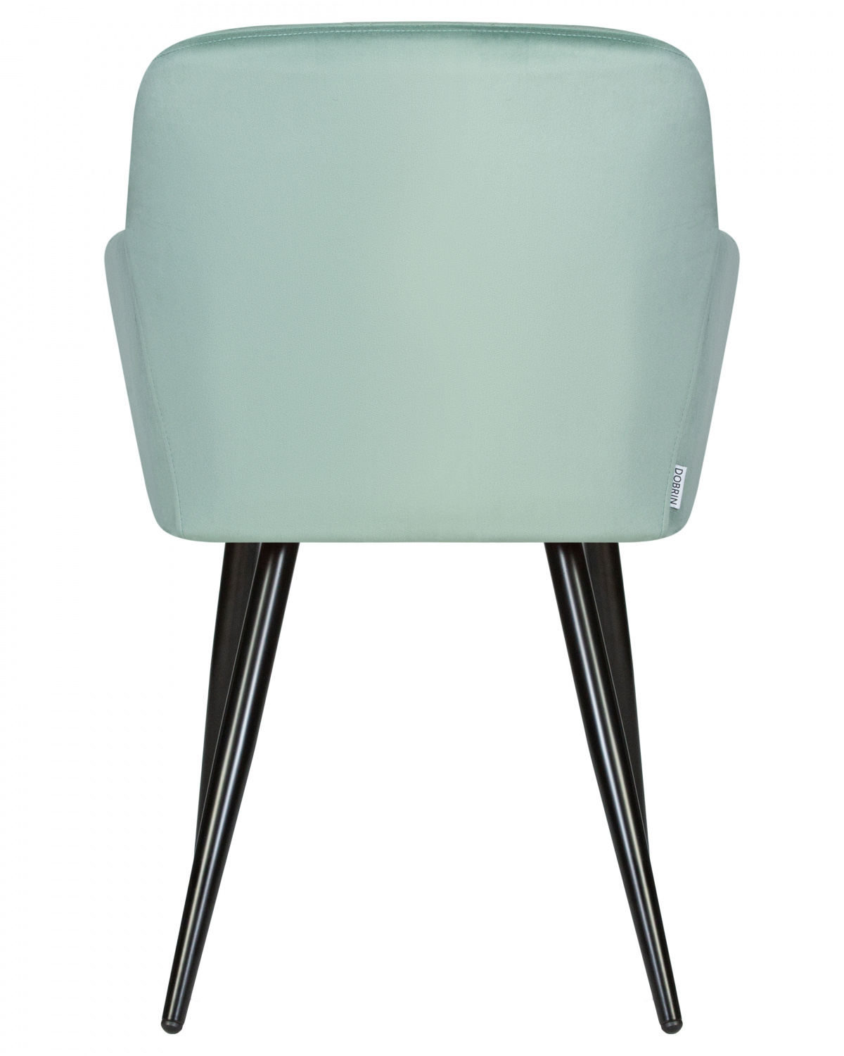 Стул обеденный DOBRIN ROBERT, черные матовые ножки, велюр V108-118 Мятный