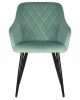 Стул обеденный DOBRIN ROBERT, черные матовые ножки, велюр V108-118 Мятный