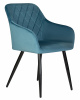 Стул обеденный DOBRIN ROBERT, черные матовые ножки, велюр V108-108 Морская волна