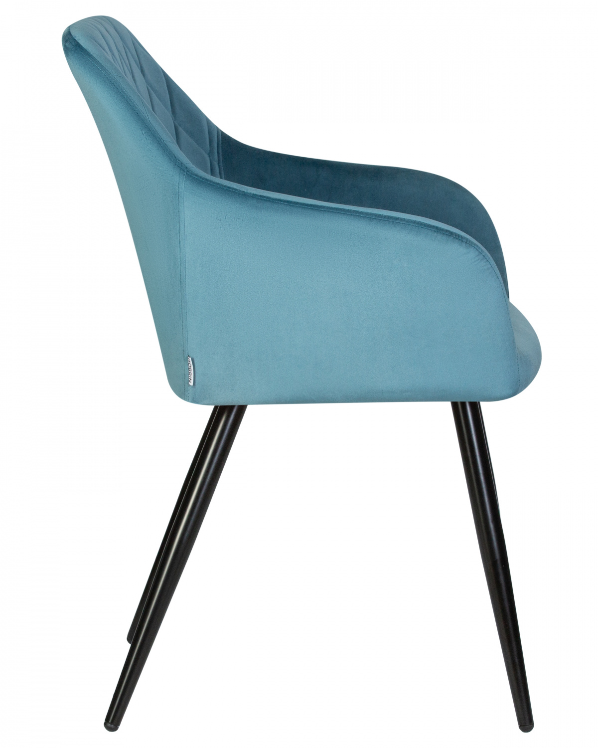 Стул обеденный DOBRIN ROBERT, черные матовые ножки, велюр V108-108 Морская волна
