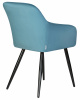 Стул обеденный DOBRIN ROBERT, черные матовые ножки, велюр V108-108 Морская волна