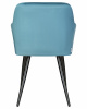 Стул обеденный DOBRIN ROBERT, черные матовые ножки, велюр V108-108 Морская волна