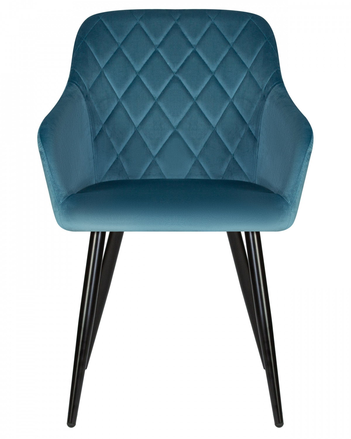 Стул обеденный DOBRIN ROBERT, черные матовые ножки, велюр V108-108 Морская волна