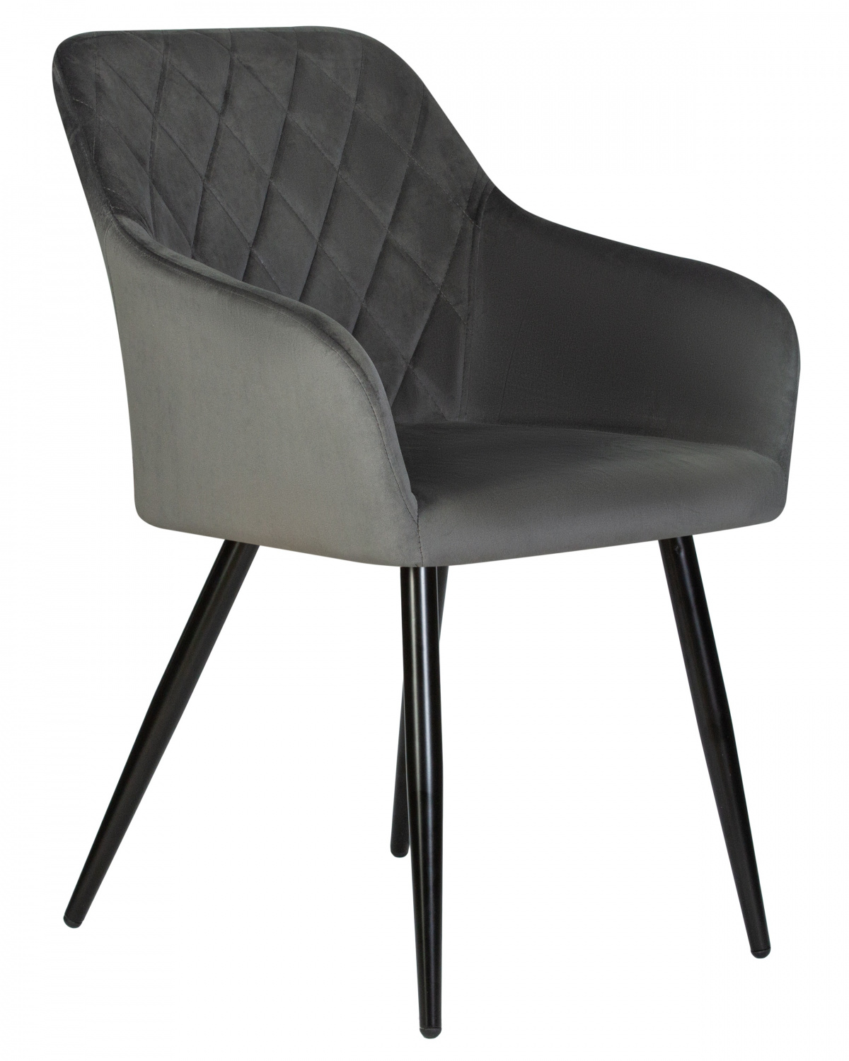 Стул обеденный DOBRIN ROBERT, черные матовые ножки, велюр V108-92 Антрацит