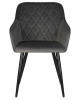 Стул обеденный DOBRIN ROBERT, черные матовые ножки, велюр V108-92 Антрацит