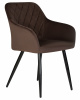 Стул обеденный DOBRIN ROBERT, черные матовые ножки, велюр V108-76 Горький шоколад