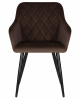 Стул обеденный DOBRIN ROBERT, черные матовые ножки, велюр V108-76 Горький шоколад
