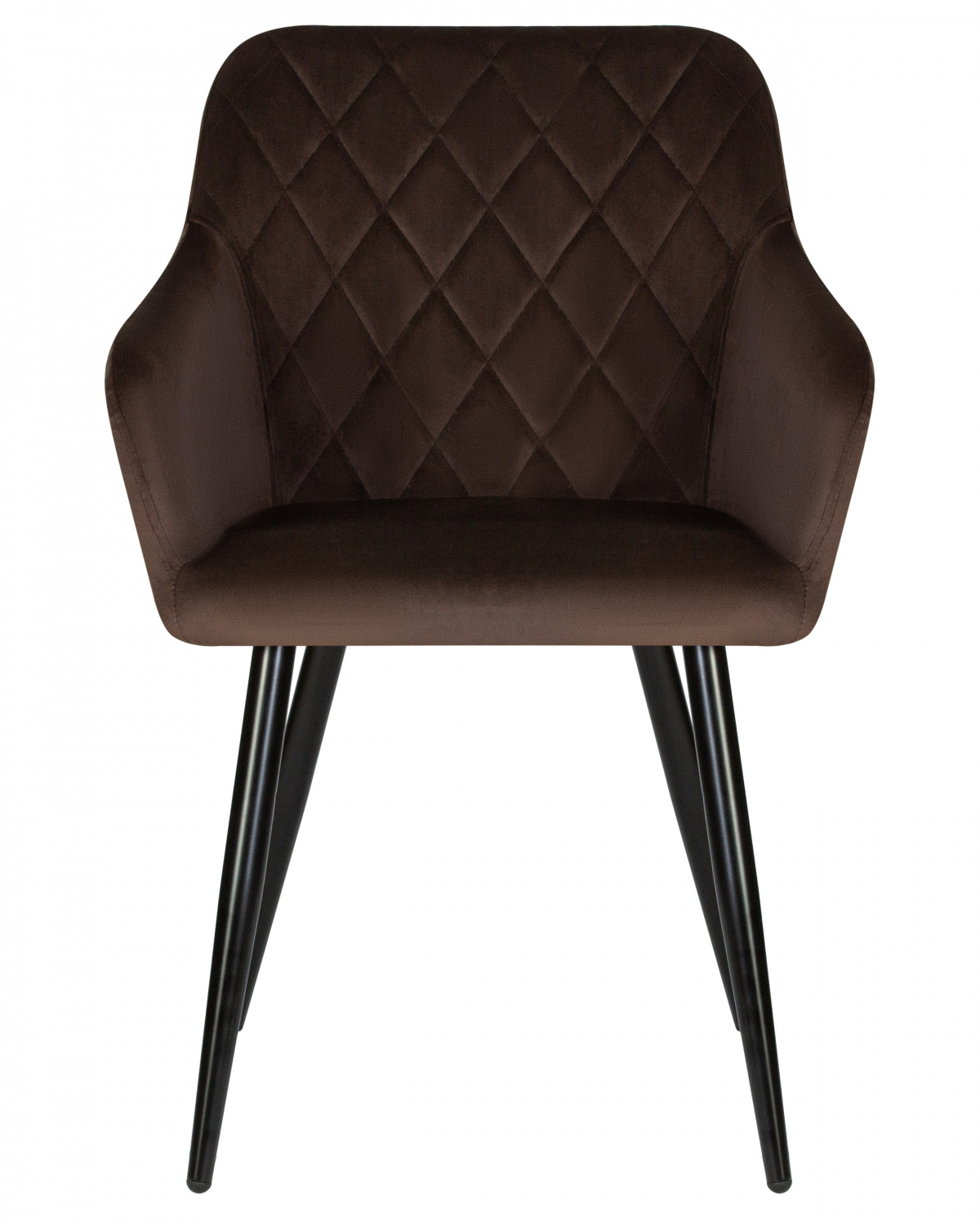 Стул обеденный DOBRIN ROBERT, черные матовые ножки, велюр V108-76 Горький шоколад