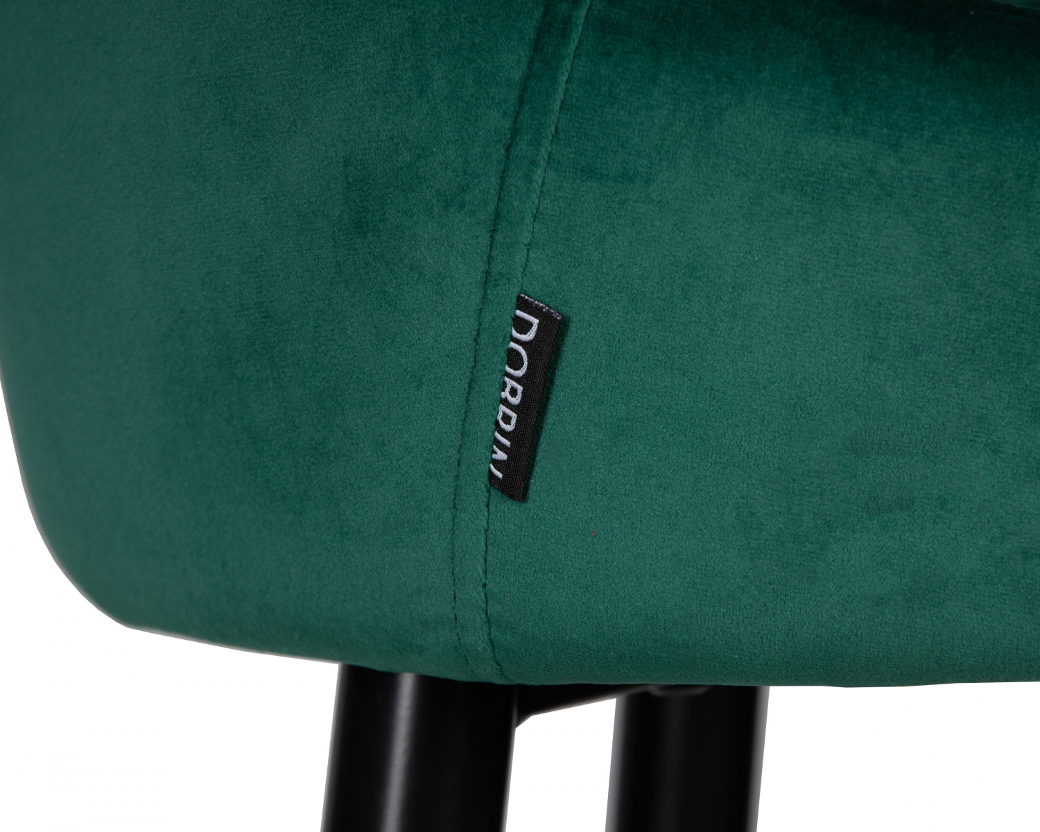 Стул полубарный DOBRIN CHRISTIAN'65, черные ножки, зеленый велюр (V108-64)
