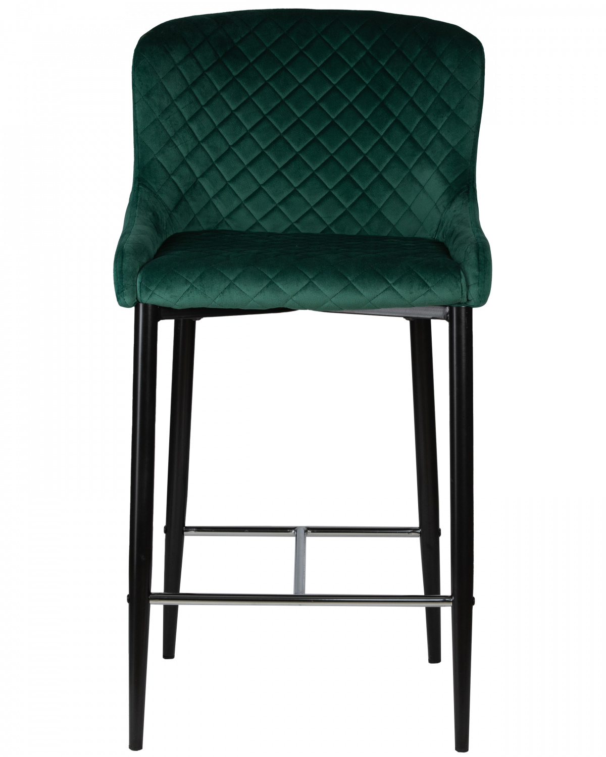 Стул барный DOBRIN CHRISTIAN'75, черные ножки, зеленый велюр (V108-64)