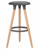 Табурет барный DOBRIN ROYCE, ножки светлый бук, цвет темно-серый (GR-04)