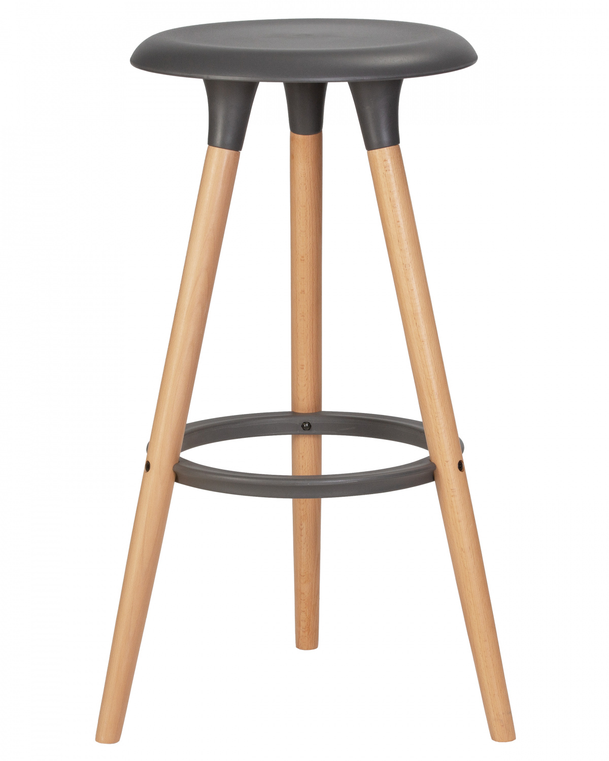 Табурет барный DOBRIN ROYCE, ножки светлый бук, цвет темно-серый (GR-04)